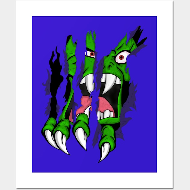 TEAR IT UP, Monster ripping through Wall Art by Designs by Darrin